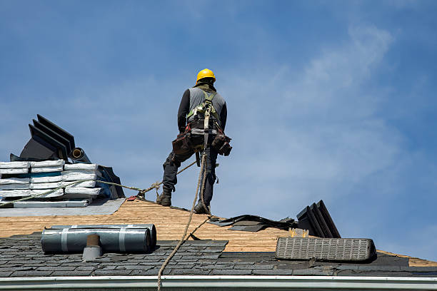 Professional Gutter Installation technician working in Palm Springs, FL